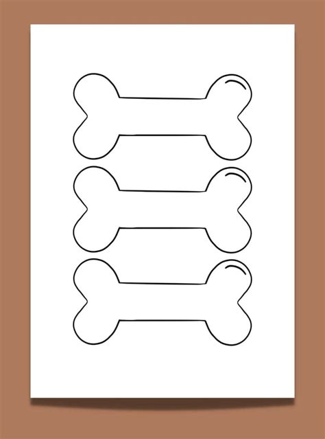 Printable dog bone template design 4