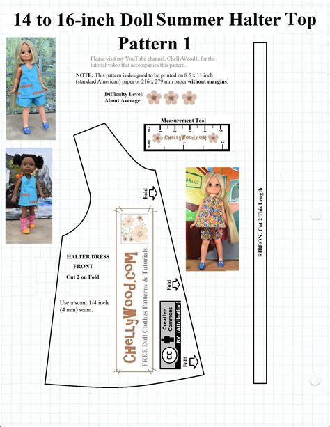 Printable doll dress pattern