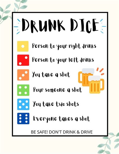 Printable Drinking Games for Parties