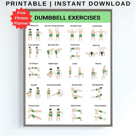 Printable Dumbbell Workout Chart Template