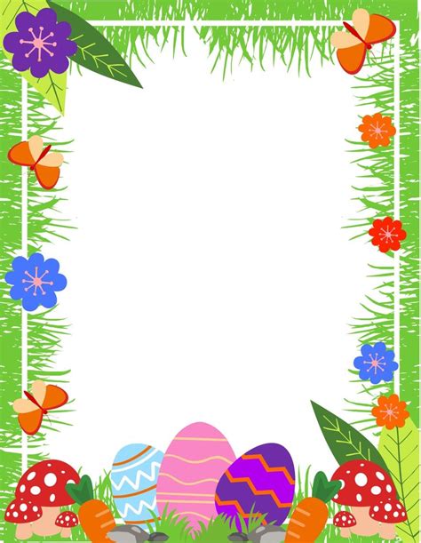 Example of printable Easter borders for cards