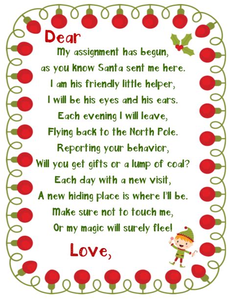 Printable Elf on the Shelf Welcome Letter