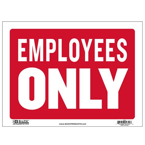 Printable Employees Only Sign