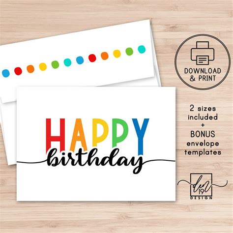 Printable Envelope Birthday Cards