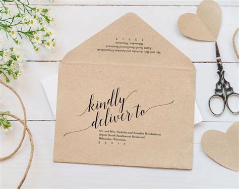 Printable Envelope Wedding Invitations