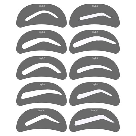 Printable Eyebrow Stencil for Oval Brows