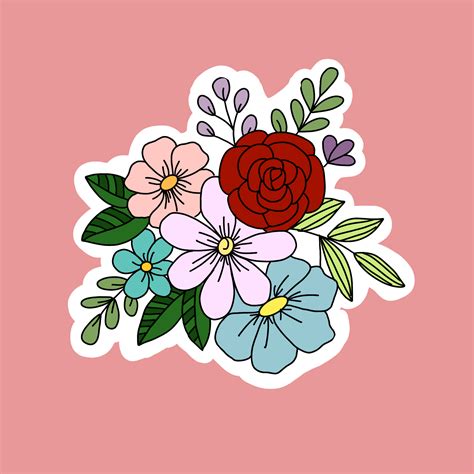 Printable flower stickers