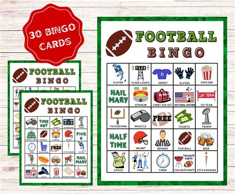 Printable football bingo cards on a printer