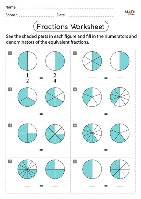 Printable fraction worksheets for homework