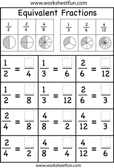 Printable Fraction Worksheets