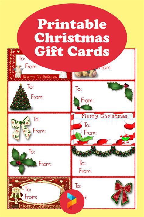 Printable Gift Cards