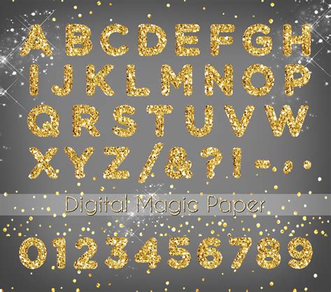 Printable Gold Glitter ABC