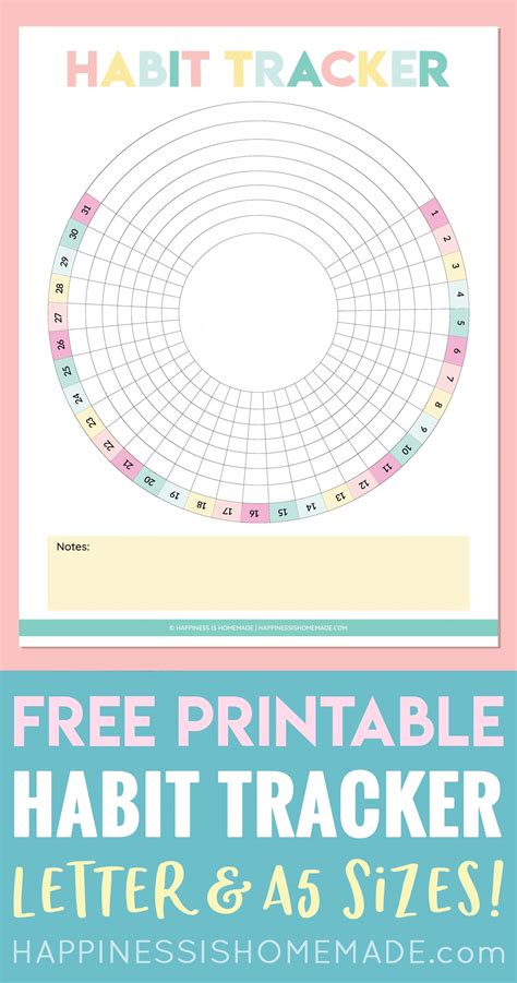 Printable habit trackers