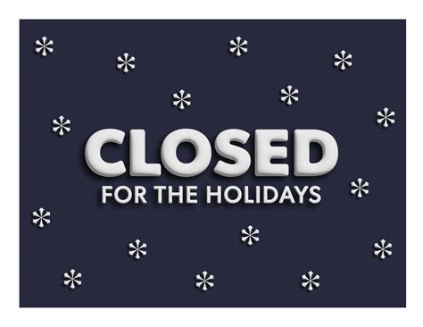 Printable Holiday Closed Signs for Business