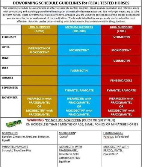 Printable horse worming schedule example 6