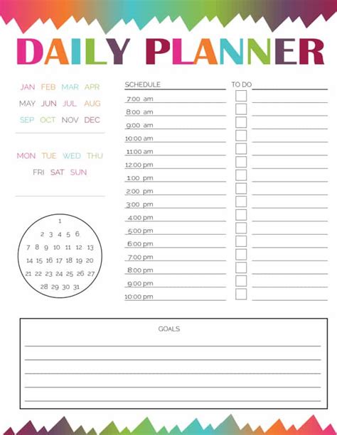 Printable Hourly Day Planner Example 5