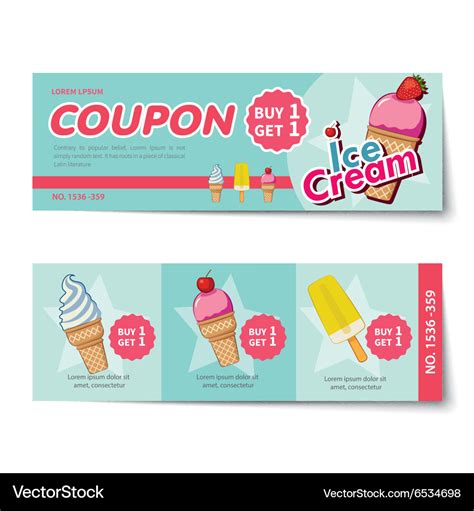 Printable Ice Cream Coupon Template Design