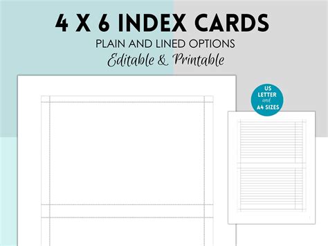 Printable Index Card Template