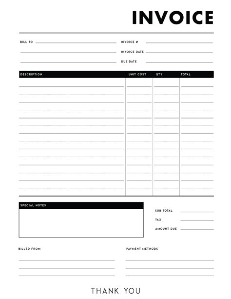 Printable Invoice Template