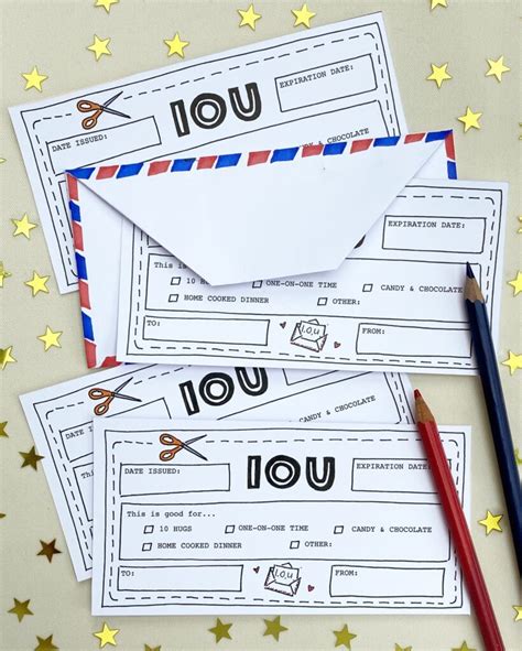 Printable IOU Templates for Friends