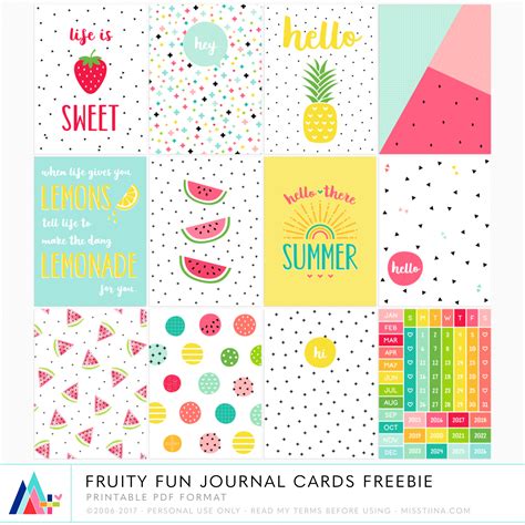 Printable Journal Cards