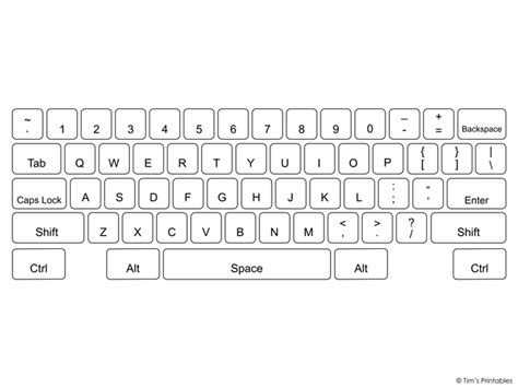 Printable keyboard templates