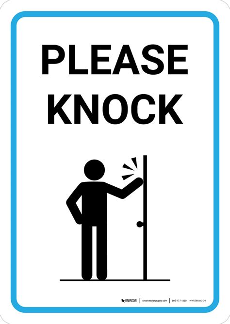 A printable knock sign