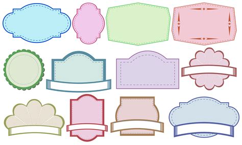 Different shapes of printable labels