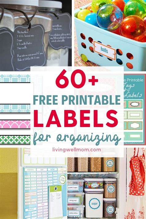 Printable labels for organization templates