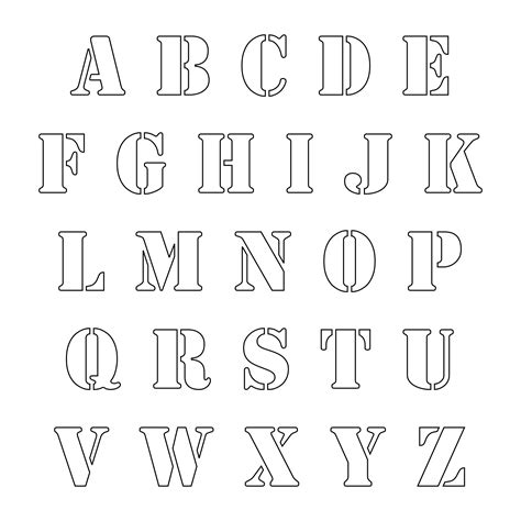 Printable letter stencils for DIY projects