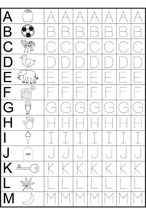 Printable Letter Tracing Templates for Grade 4