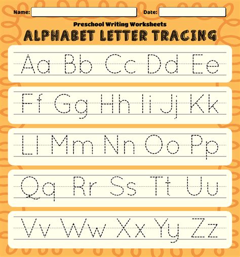 Printable Letter Tracing Worksheets for Kids