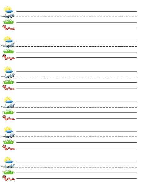 Printable Lined Paper for Kindergarten