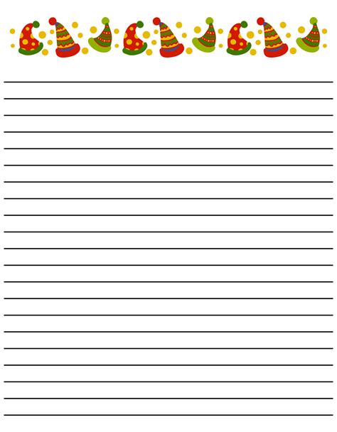 Printable Lined Paper with Holiday Border