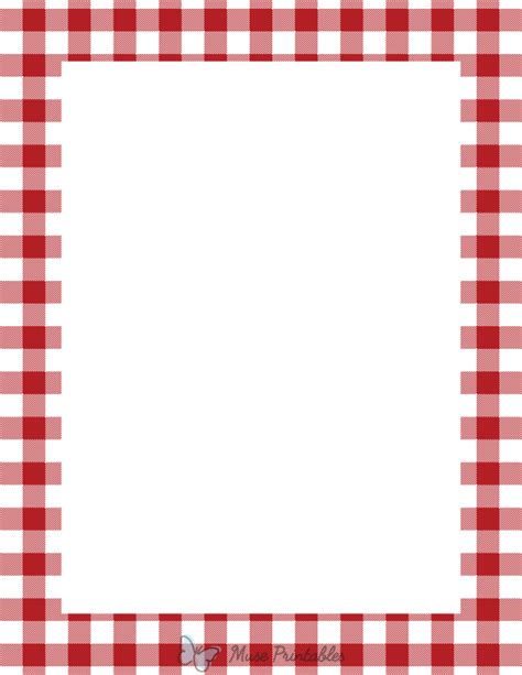 Printable Lined Paper with Plaid Border