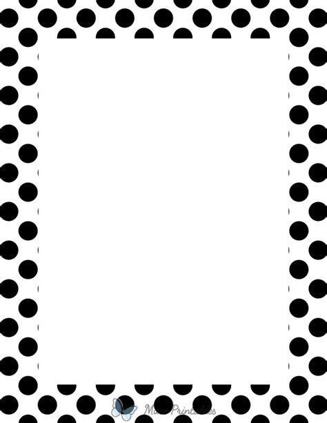 Printable Lined Paper with Polka Dot Border