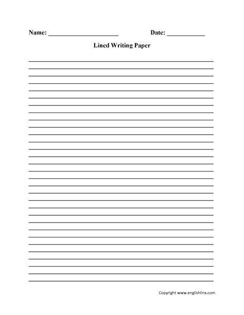 Printable Lined Writing Paper for Adults