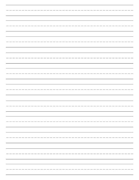 Printable Lined Writing Paper for Adults Template 1