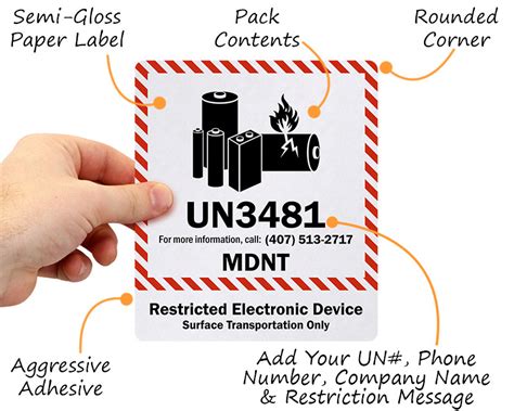 Printable Lithium Battery Label Template