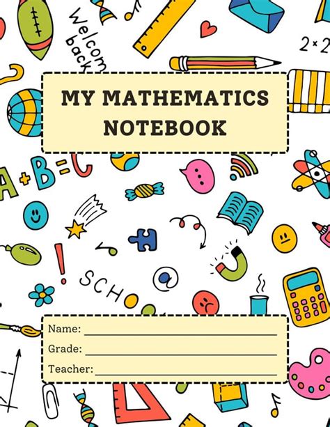 Printable Math Notebook Covers Template