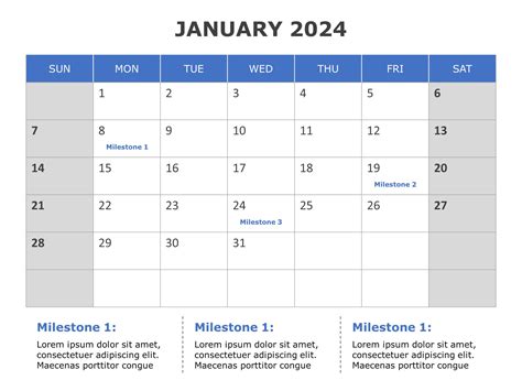 Printable Monthly Calendar Templates PowerPoint