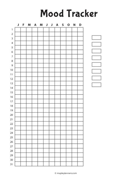 A free printable mood tracker template can be customized to meet individual needs