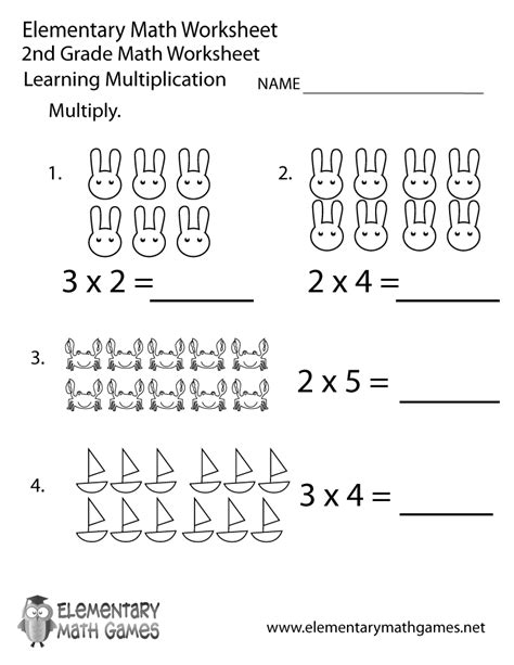 Printable multiplication worksheets for 2nd grade