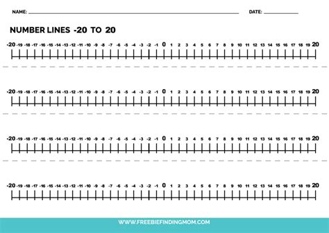 Printable Number Line Challenges