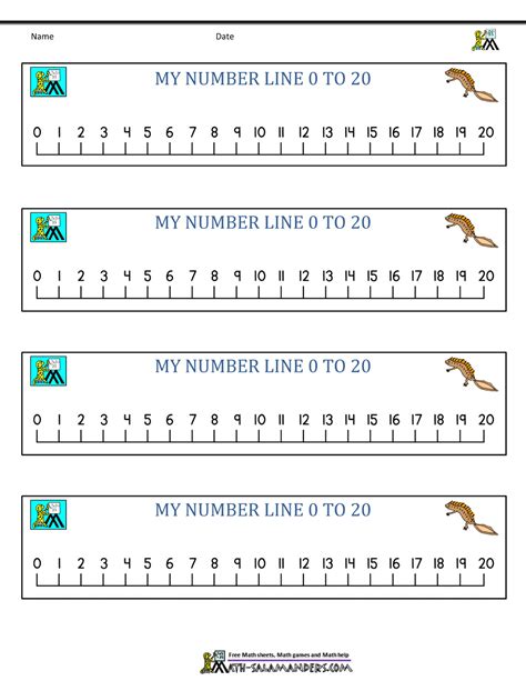 Printable Number Lines for Kids Math Learning Fun