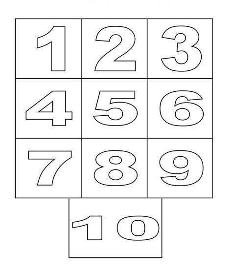 Printable number templates for kids to practice tracing