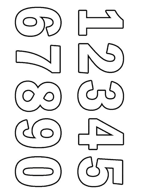 Printable number templates for kindergarten