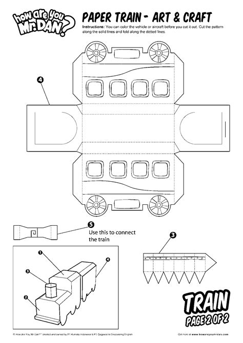 Printable Paper Train Template Design