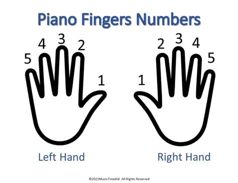 Printable Piano Keyboard with Finger Numbers 8