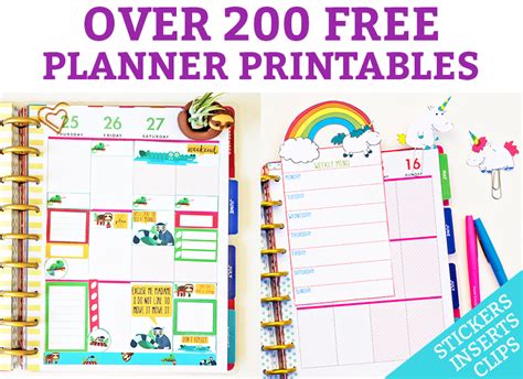 Printable planner inserts for students